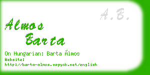 almos barta business card